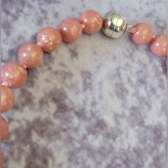 Thulite Beaded Necklace 20 inch - Picture 3 of 12